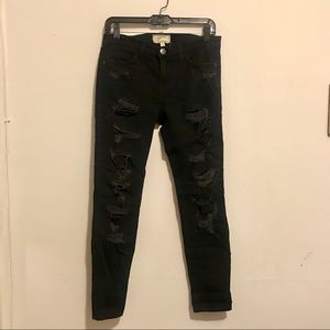 CURRENT/ELLIOTT Stiletto Skinny Destroyed Jeans